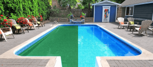 turn your green into a blue and crystal water pool